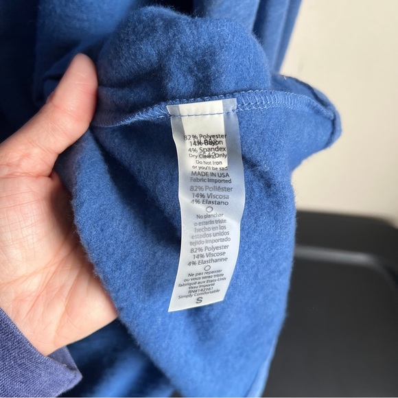 Lularoe Blue Sweater Draped Front Shirley Kimono - Picture 4 of 4